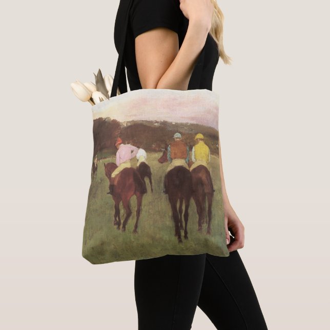 Rennpferde in Longchamp von Edgar Degas (Von Nahem)