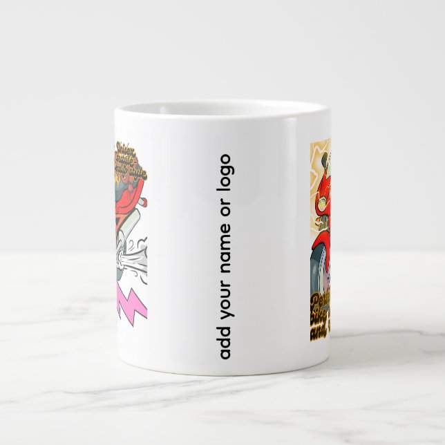 Rennrad Kunst Geschwindigkeit Jumbo-Tasse (Vorderseite)