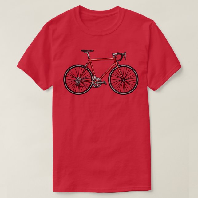 Rennrad mit Sattel T-Shirt (Design vorne)