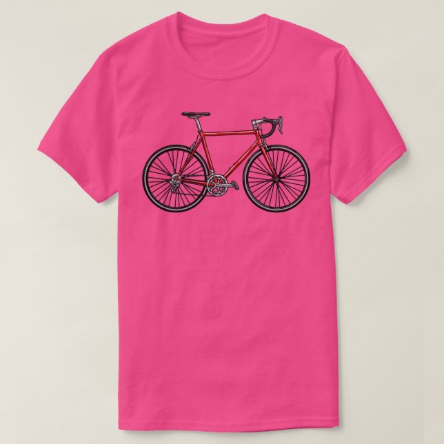 Rennrad mit Sattel T-Shirt (Design vorne)
