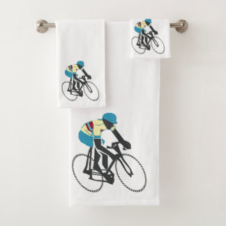 Rennradfahrer Badhandtuch Set