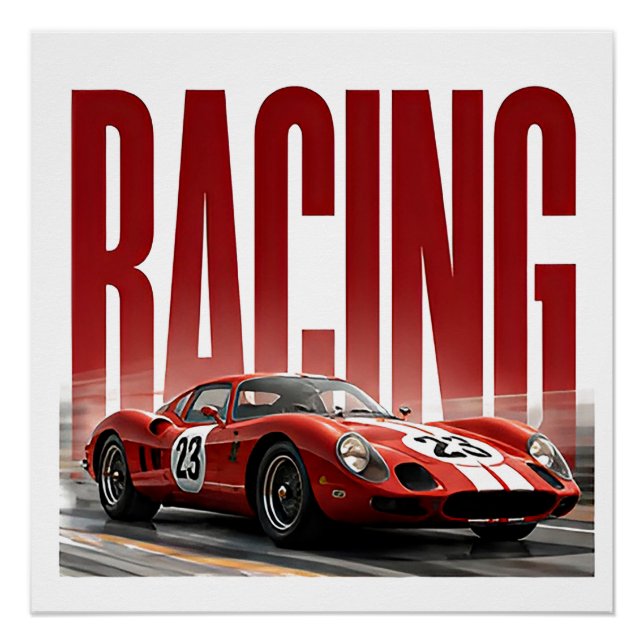 Rennsport-Luxus-Performance-Editorial-Grafik Poster (Vorderseite)