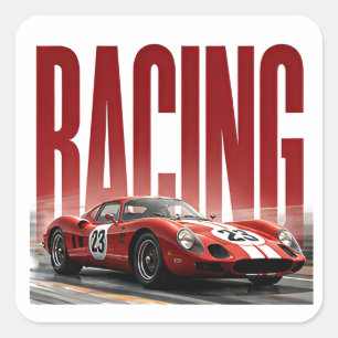 Rennsport-Luxus-Performance-Editorial-Grafik Quadratischer Aufkleber