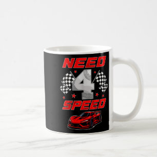 Rennsport Rennwagen 4 Jahre alte 4. Geburtstagsfei Kaffeetasse