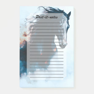 Rennsport Schwarzes Pferd Porträt Minimalist Post-it Klebezettel