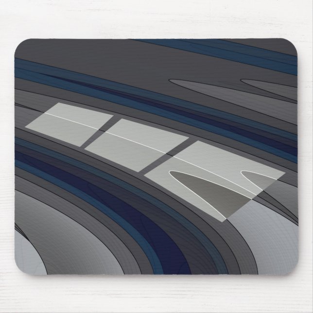 Rennstrecke auf blaugrauem Gleis Mousepad (Vorne)