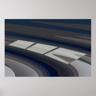 Rennstrecke auf blaugrauem Gleis Poster