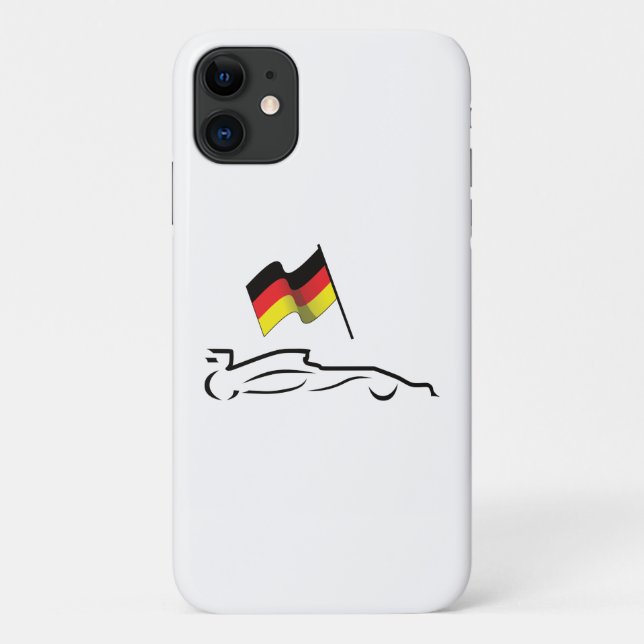 Rennstrecke Zeichnend mit deutscher Flagge Case-Mate iPhone Hülle (Rückseite)