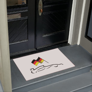 Rennstrecke Zeichnend mit deutscher Flagge Fußmatte