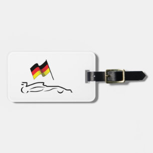 Rennstrecke Zeichnend mit deutscher Flagge Gepäckanhänger