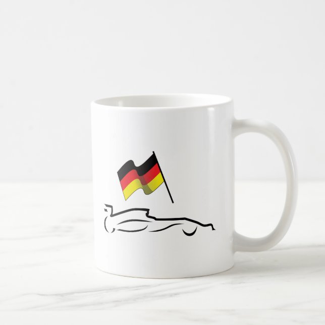 Rennstrecke Zeichnend mit deutscher Flagge Kaffeetasse (Rechts)