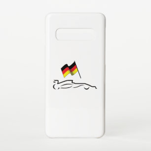Rennstrecke Zeichnend mit deutscher Flagge Samsung Galaxy S10 Hülle
