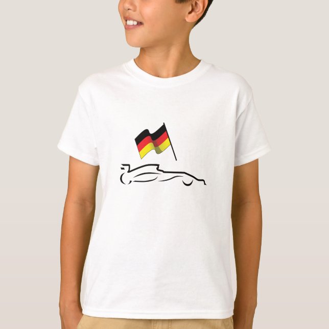 Rennstrecke Zeichnend mit deutscher Flagge T-Shirt (Vorderseite)
