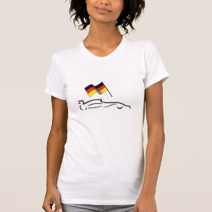 Rennstrecke Zeichnend mit deutscher Flagge T-Shirt
