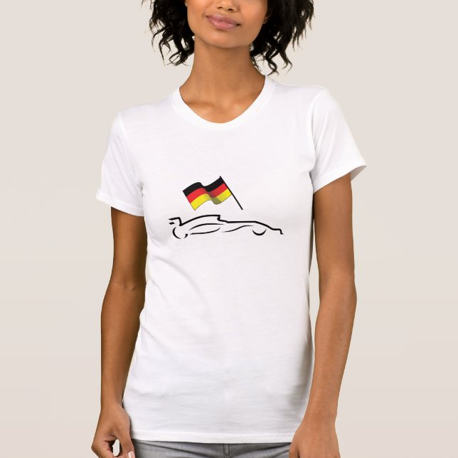 Rennstrecke Zeichnend mit deutscher Flagge T-Shirt (Vorderseite)