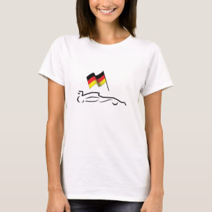 Rennstrecke Zeichnend mit deutscher Flagge T-Shirt