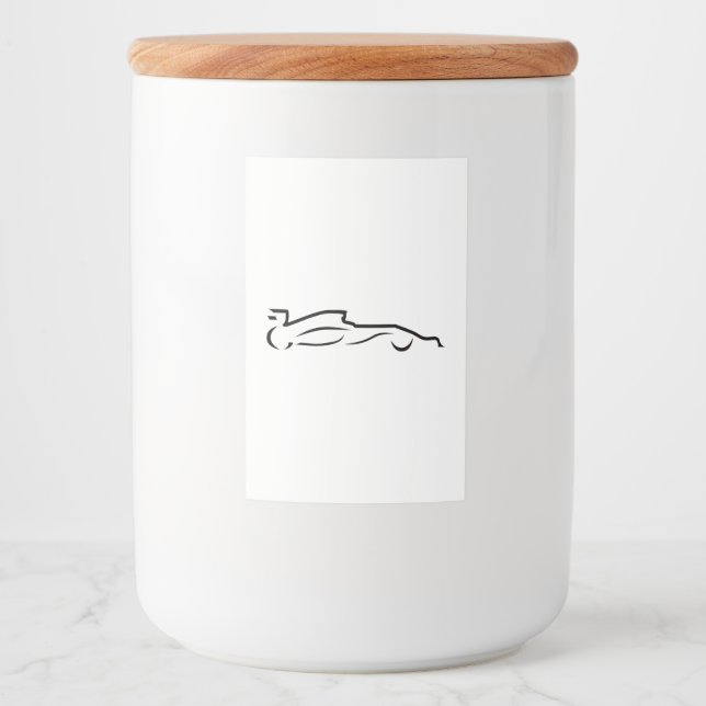 Rennstrecke Zeichnend Silhouette Lebensmitteletikett (Vorderseite)