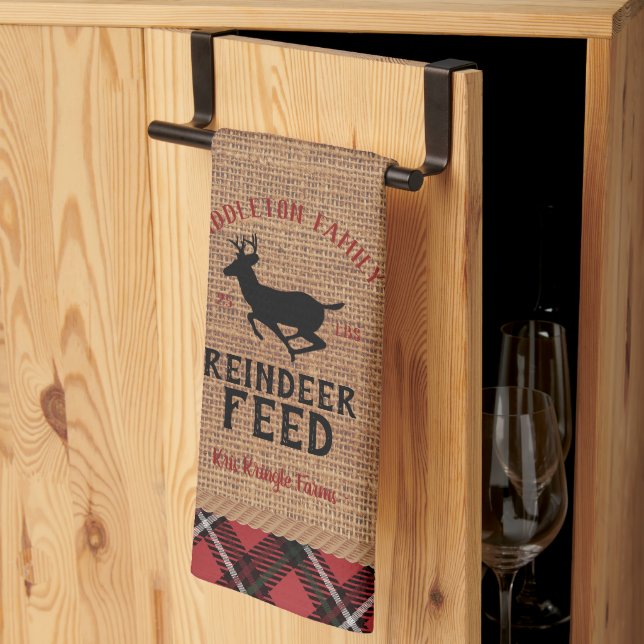 Renntierfutter - Personalisieren Geschirrtuch (Drittel gefaltet)