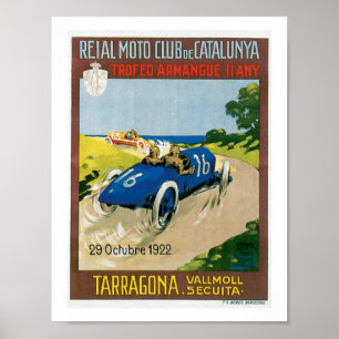 Rennwagen 1922 Vintag Art Print Poster