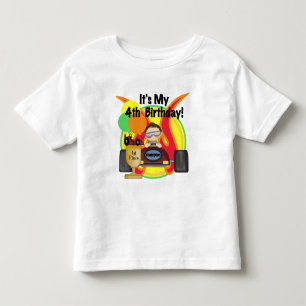 Rennwagen-4. Geburtstags-T-Shirts und Geschenke Kleinkind T-shirt