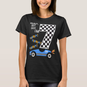 Rennwagen 7. Geburtstagsparty Rennfahrer 7 Bi T-Shirt