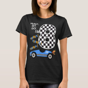 Rennwagen 8. Geburtstagsparty Rennfahrer 8 Bi T-Shirt