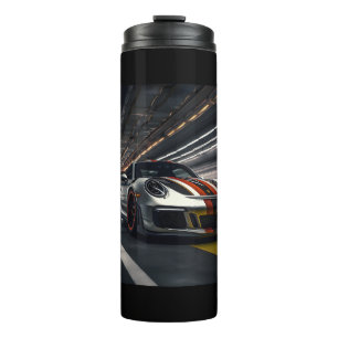 Rennwagen auf Innenbahn Thermosbecher