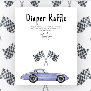 Rennwagen-Baby-Party-Windel-Raffle-Spiel Poster