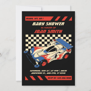 Rennwagen-BABY-SHOWER-Einladung Einladung