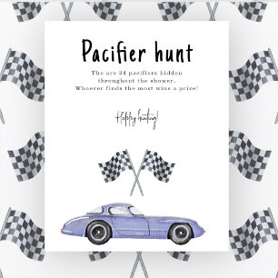 Rennwagen-Babyparty Lutscher-Jagd-Spiel Poster