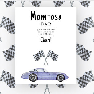 Rennwagen-Babyparty Momosa-Bar Poster