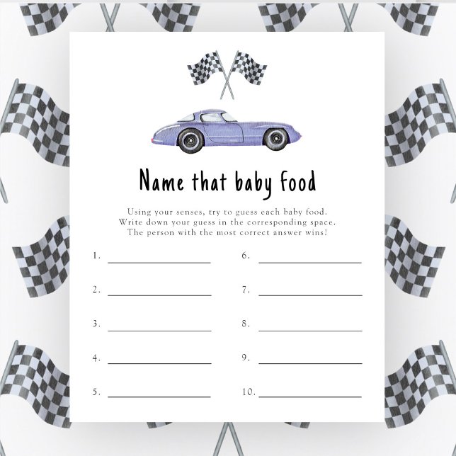 Rennwagen - Benennen Sie das Baby-Food-Spiel (Von Creator hochgeladen)