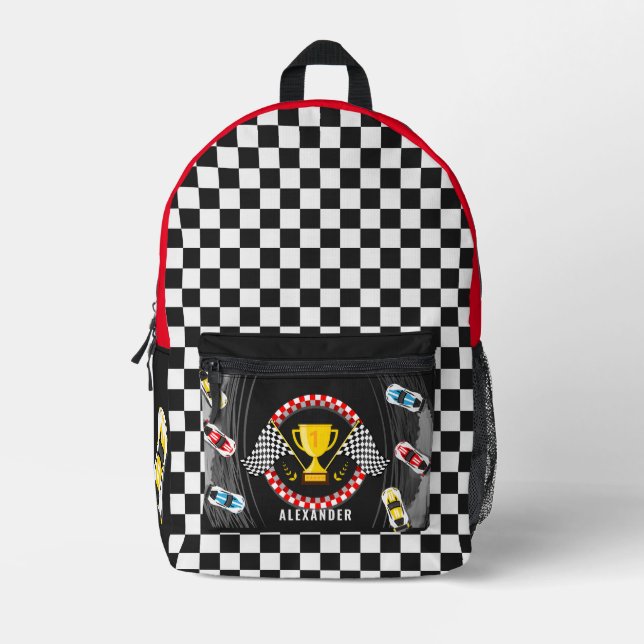Rennwagen Drifting Trophy Flag Racing Championship Bedruckter Rucksack (Vorderseite)