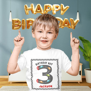 Rennwagen Dritter Geburtstag Junge Kleinkind T-shirt