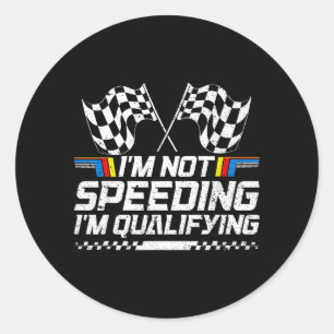 Rennwagen fährt im Qualifying-Rennen nicht schnell Runder Aufkleber