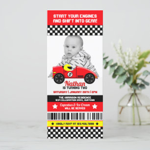 Rennwagen Fotovorlage Geburtstagsparty Einladung