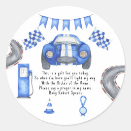 Rennwagen. Gebetskandal Runder Aufkleber