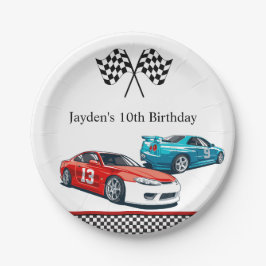 Rennwagen Geburtstag, Geburtstag Einladung Pappteller
