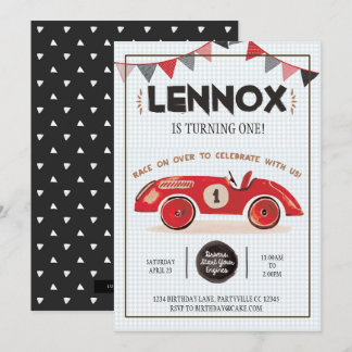 Rennwagen-Geburtstags-Einladung Einladung