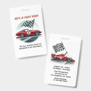Rennwagen-Geburtstags-VIP-Pit-Crew-Pass Ausweis