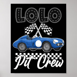 Rennwagen-Geburtstagsfeier Rennfamilie Lolo-Grube Poster