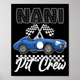 Rennwagen-Geburtstagsfeier Rennfamilie Nani-Pit Poster