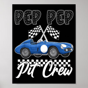 Rennwagen-Geburtstagsfeier Rennfamilie pep pep pit Poster