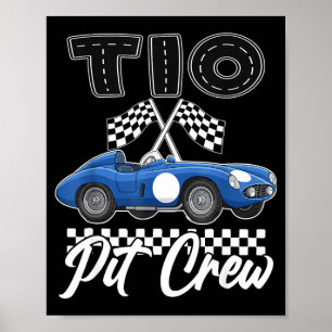 Rennwagen-Geburtstagsfeier-Rennfamilie tio-Pit-Cre Poster