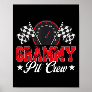 Rennwagen Geburtstagsparty Racing Family Grammy Pi Poster