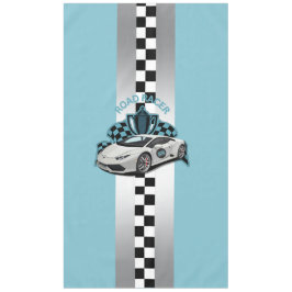 Rennwagen grün, schwarz und weiß tischdecke