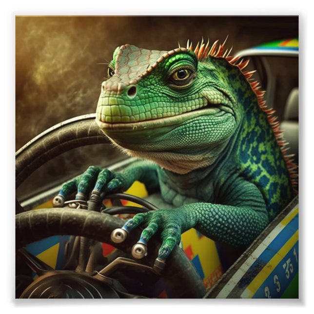 Rennwagen Iguana Fotodruck (Vorne)