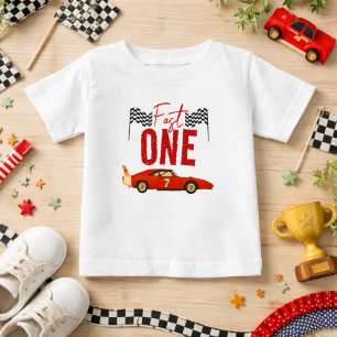 Rennwagen-Junge 1. Geburtstagsfeier Baby T-shirt