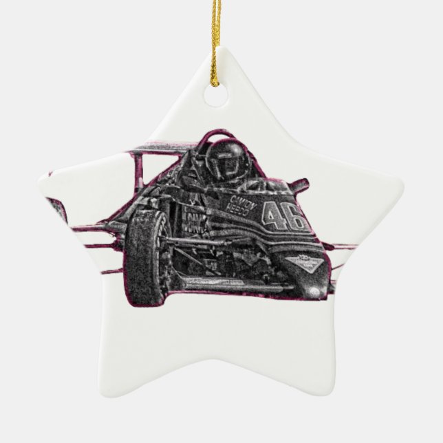 Rennwagen Keramikornament (Vorne)