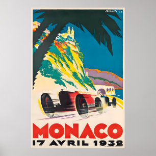 Rennwagen Kunst Monaco Rennposter 1932 Druck Poster